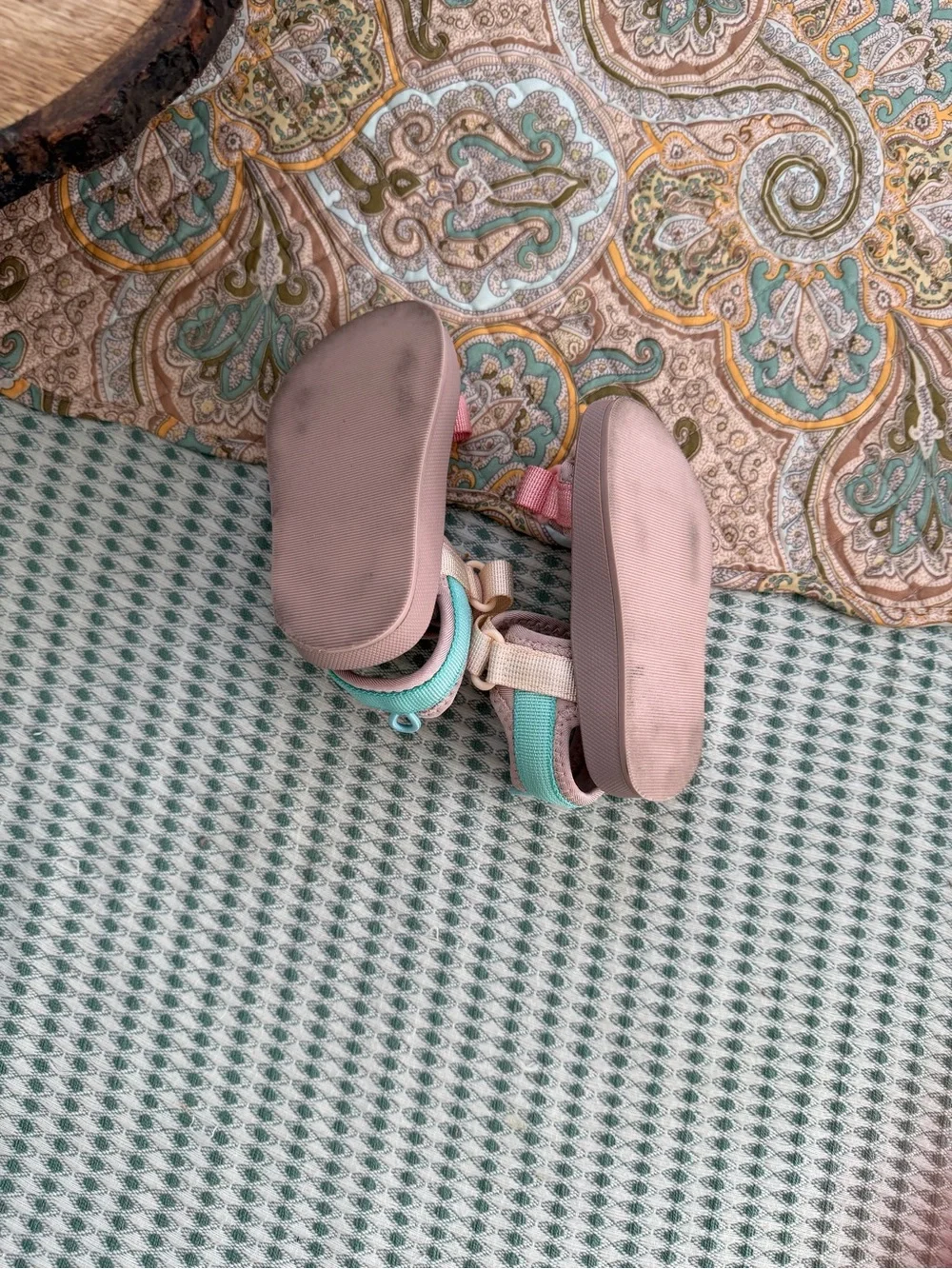 Old Navy Toddler Girls Double-Strap Sandals Size 6 Pink Teal